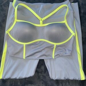 Victoria’s Secret Pink gray/neon workout set.
